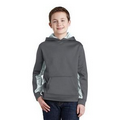 Youth Sport-Wick  Camohex Fleece Colorblock Hooded Pullover